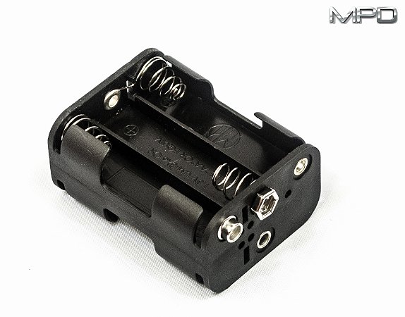 BH26AASF 6 Suporte de Bateria AA com fixadores de pressão de 9V