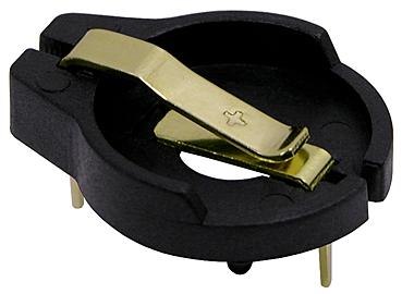 BH600-G Suporte CR1632 com pinos de PC Também aceita: iButton CR1620, BR1620, BR1632, F3 Também pode caber outras células menores Altura acima do PCB: 8,26 mm