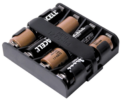 BK-1279-PC8 4 suporte de Bateria AA com pinos de PC Altura acima do PCB: 16,70 mm