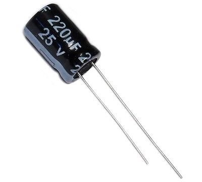 Capacitor Eletrolítico 220UF/25V 105°C 8X12MM P:3,5mm FITADO