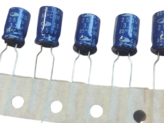 Capacitor Eletrolítico 3,3UF/250V 8X11,5mm 85°C 5,0MM FITADO SAMWHA