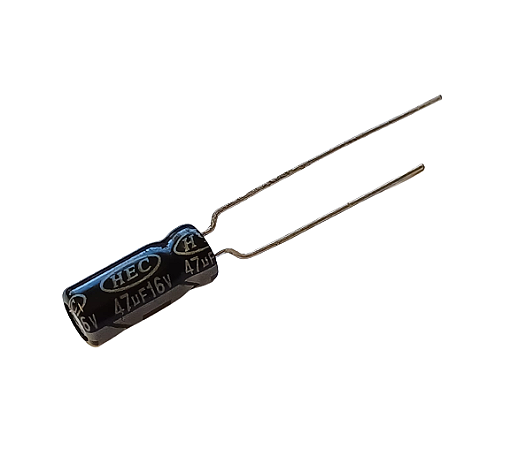 Capacitor Eletrolítico 47UF/16V 5X11MM 85°c Hec Kit com 10