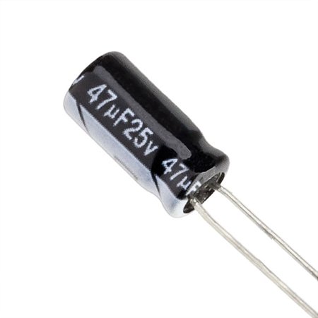 Capacitor Eletrolítico 47UF/25V 5X11MM 105°C P:2,5mm CHONG
