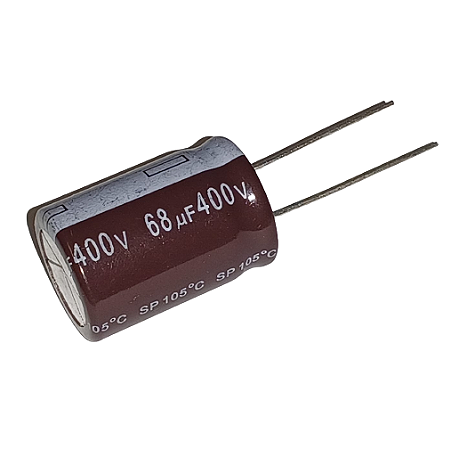 Capacitor Eletrolítico 68UF/400V 105°C 18X26MM P:7,5mm HERMEI