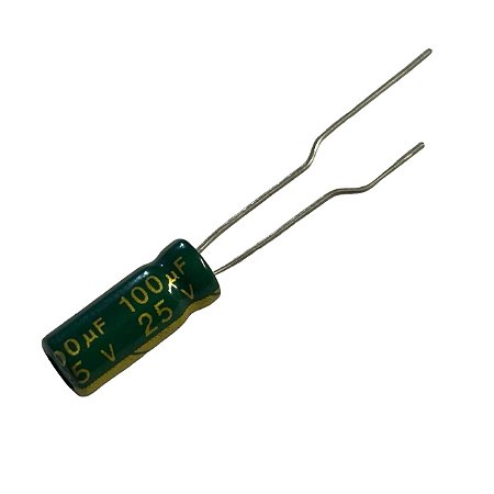 Capacitor Eletrolítico 100UF/25V 5x11mm 105°c Low Esr (Baixa Impedancia)
