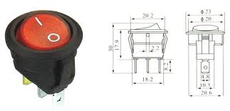 Chave Gangorra KCD1-106N VERMELHA L/D COM NEON