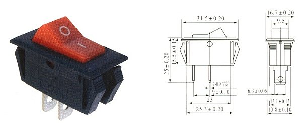 Chave Gangorra KCD6-101 PRETA SEM MARCAÇÃO 2T