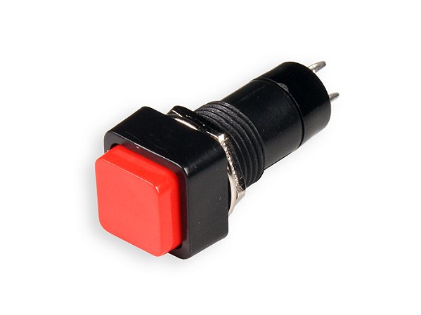 Chave PUSH BUTTON PBS-12B VERMELHA SEM TRAVA 2 TERMINAIS