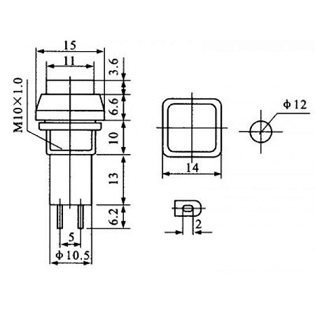 Chave PUSH BUTTON PBS-12B VERMELHA SEM TRAVA 2 TERMINAIS - Power ...