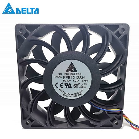 Cooler 120X120X25mm 1.24A 4 FIOS FFB1212SH 3700 RPM DELTA