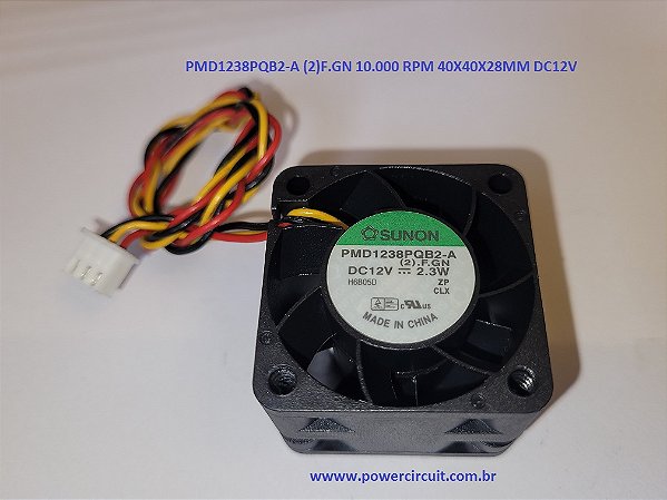 Cooler 40X40X28MM DC12V 2.3W 3 FIOS 10000RPM PMD1238PQB2-A (2)F.GN SUNON