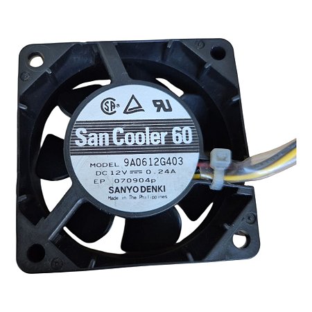 Cooler 60x60x25mm Dc12v 0.24a San Ace 60 9a0612g403 3 Fios