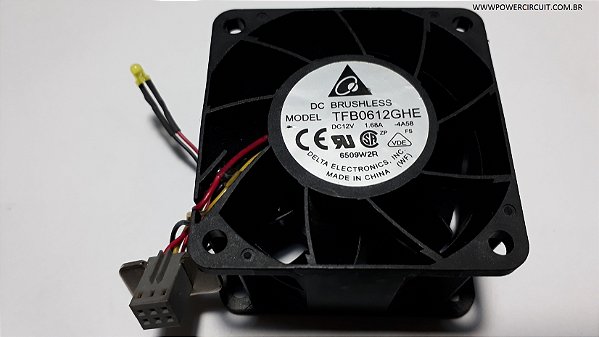 Cooler 60X60X38MM DC12V 1.68A DELTA TFB0612GHE 10.000RPM ROLAM 3 FIOS