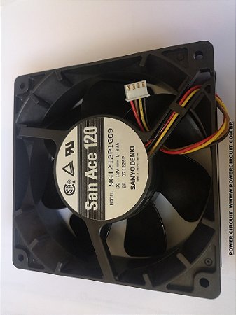 Cooler PARA RIG DE MINERAÇÃO 120X120X38MM DC12V 0.83A SAN ACE 120 9G1212P1G09  4 FIOS SANYO DENG