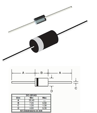 Diodo SUPRESSOR 1,5KE160CA-E36/73 DO-201AE VISHAY