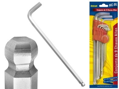 Kit de Chaves ALLEN 9 PEÇAS DE 1,5mm A 10MM HC-9L HIKARI