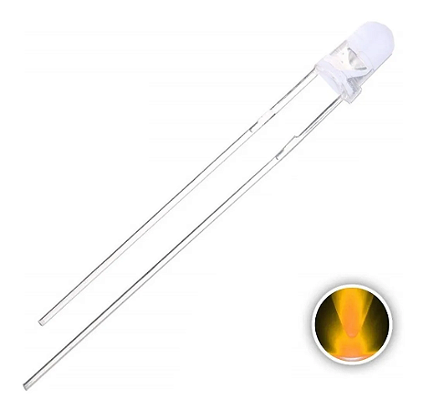 Led 3mm TRANSPARENTE ALTO BRILHO ACENDE AMARELO 4.000MCD