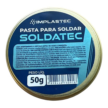 Pasta para Soldar 50g Soldatec Implastec