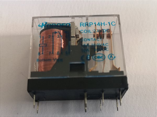 Rele 8 PINOS 24VDC RRP14-1C 12 VDC 10A 250VAC