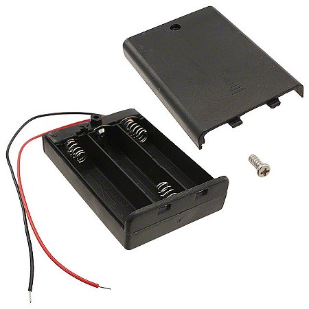 SBH331AS 3 suporte de Bateria AA com fios de arame Altura acima do PCB: 18,50 mm