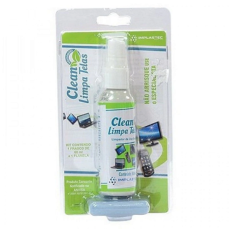 SPRAY LIMPA TELAS 60ML BLISTER COM FLANELA IMPLASTEC