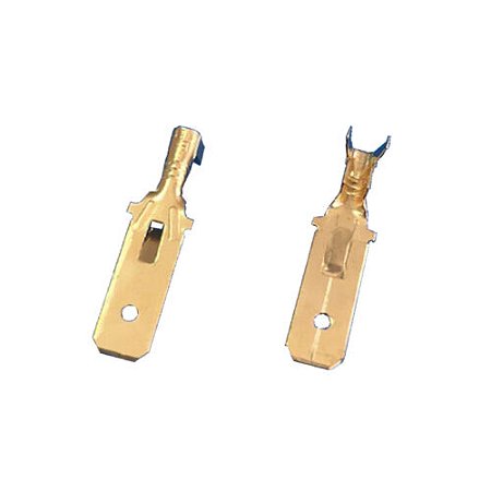 Terminal FASTON MACHO LONGO SEM ISOLAÇAO DJ612-6.3B DOURADO