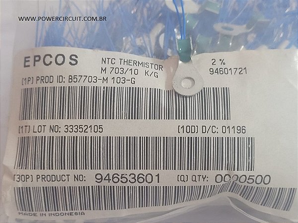 Termistor NTC 10K B57703-M103-G  EPCOS