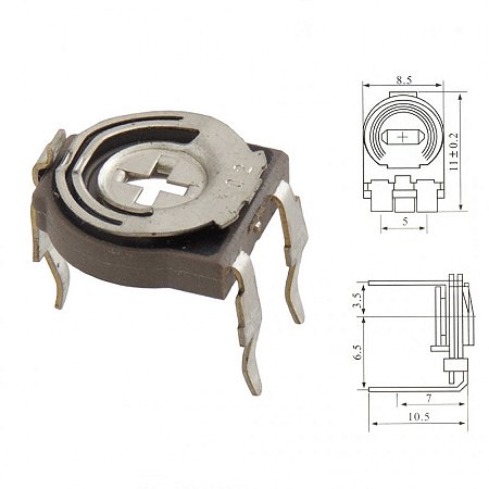 Trimpot MINI HORIZONTAL WH188B 100K OHMS 10MM