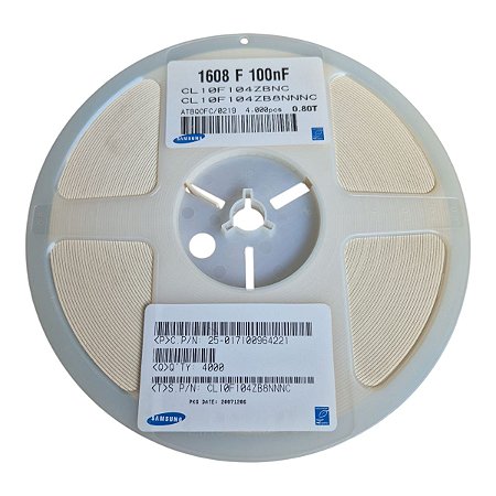 Capacitor Ceramico 0603 100nf/50v Y5v 20% P/n: Cl10f104zb8nnnc  1608 Bobina