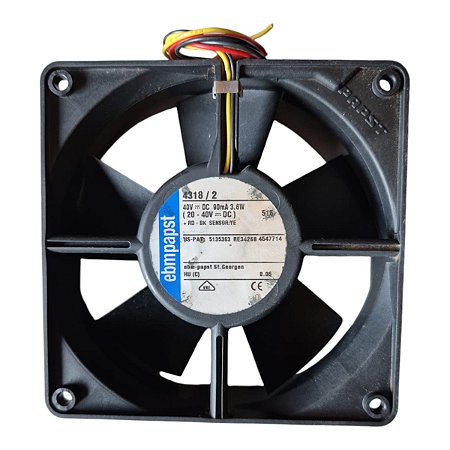 Cooler 120x120x32mm 48v 90ma 4318/2 3.6w 2800rpm 3 Fios
