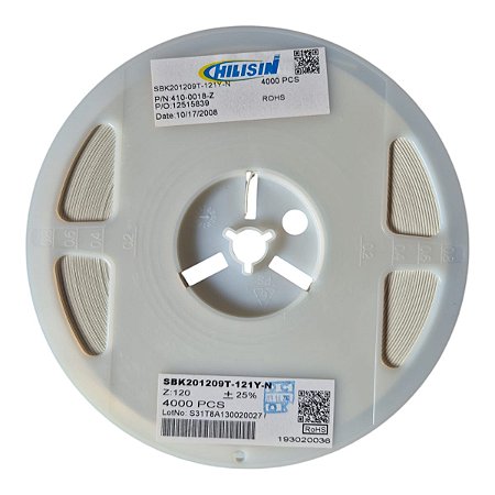 Bobina com 4000 Ferrite Smd 0805 120r 100mhz 300ma 125% Sbk201209t-121y-n