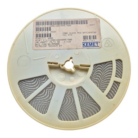 Bobina com 4000 Capacitor Ceramico Smd 1206 1nf/50v X7r 10% P/n: C1206c102k5rac7800 (1k/50v)