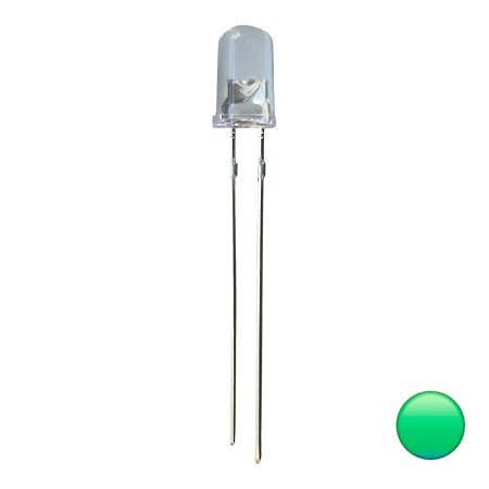 Led 5mm Transparente Alto Brilho Acende Verde 14.000mcd a 16.000mcd Kit C/1000