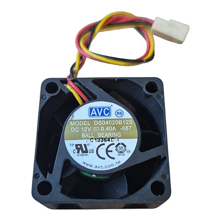 Cooler 40x40x20mm 12v 0.40a 3 Fios Ds04020b12s Avc