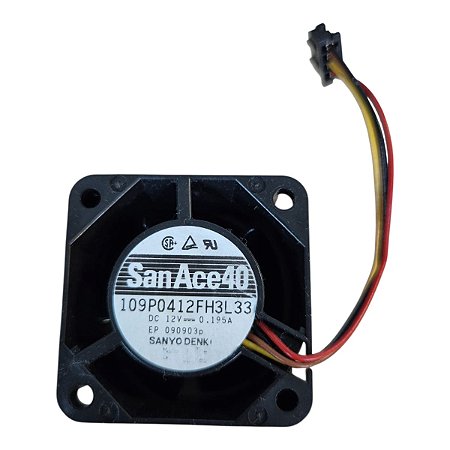 Cooler 40x40x28mm Dc12v 0.195a San Ace40 109p0412fh3l33 4 Fios