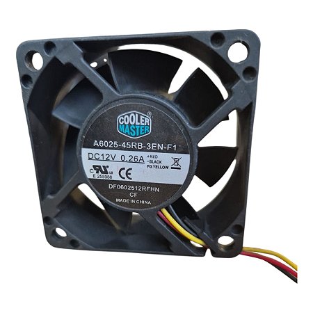Cooler 60x60x25mm 12v 0.26a 3 Fios A6025-45rb-3en-f1