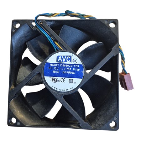 Cooler 80x80x25mm 12v 0.70a 4500rpm Ds08025t12u 4 Fios