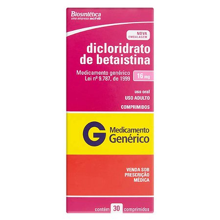 BETAISTINA DICL G* 16MG 30CPR