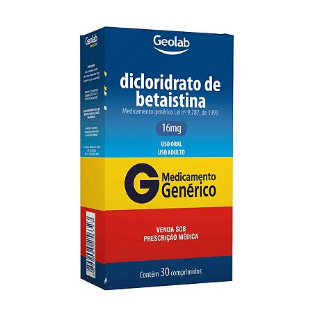 DICLORID BETAISTINA  16MG C/30COMP/GEO