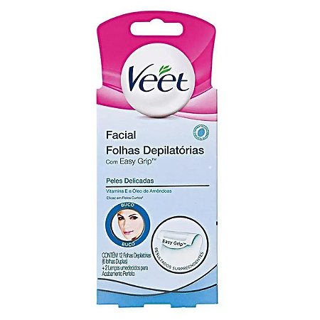 DEPIL VEET CERA FACI 12FOLHAS P DELICADA