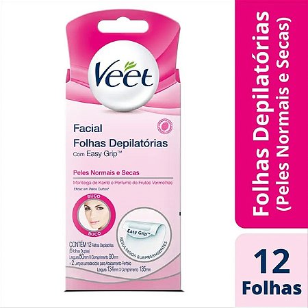 DEPIL VEET CERA FACI 12FOLHAS P NORMAL