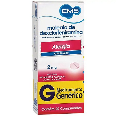 DEXCLORFENIRAMINA G* 2MG 20CPR