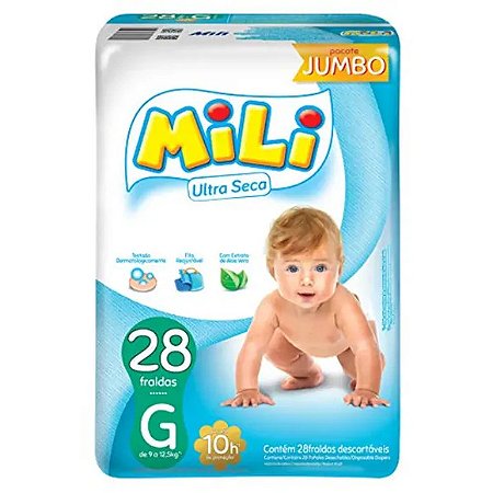 FRALDA MILI  JUMBO 28UN GRA