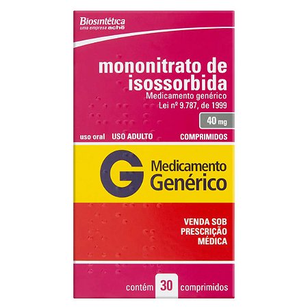ISOSSORBIDA MONO G* 40MG 30CPR