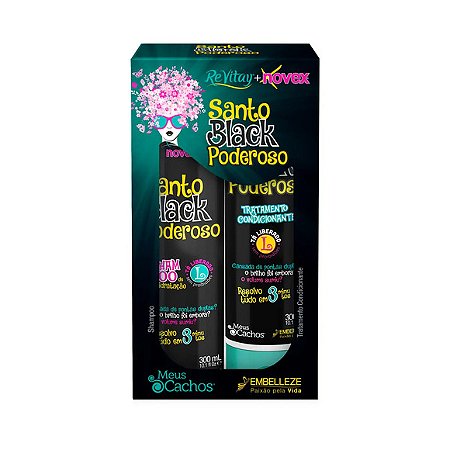 KIT NOVEX MEUS CACHO S SANTO BLACK SH+CO