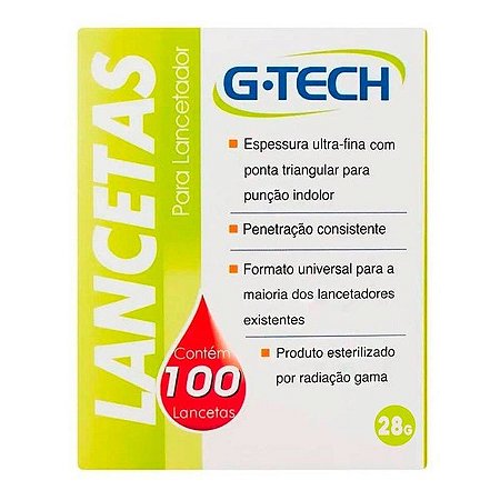 LANCETA G-TECH II  100 LANCETADOR 28G