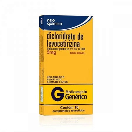 LEVOCETIRIZINA 5MG C /10CPRV/NEO