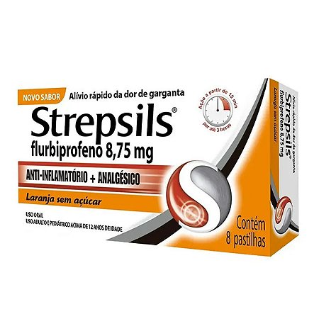 STREPSILS 8,75MG  8P AST LARANJA S/ACUCAR