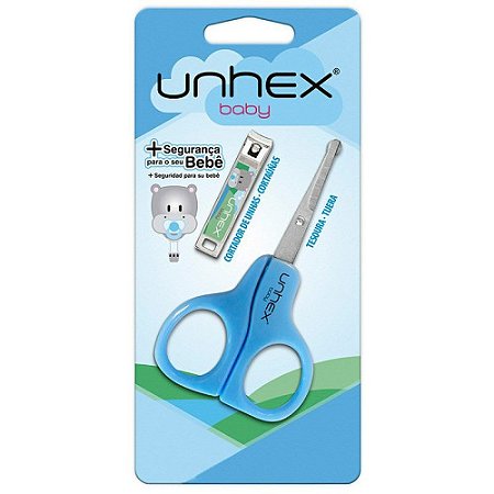 TESOURA UNHA UNHEX B ABY C/ CORTADOR AZUL