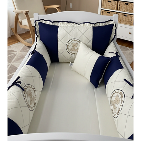 KIT BERÇO CERCADINHO - 06 PEÇAS - 100% ALGODÃO - PARA MENINOS